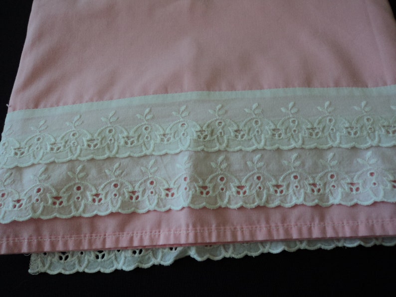 French Vintage pink cotton babies cot sheet 08301