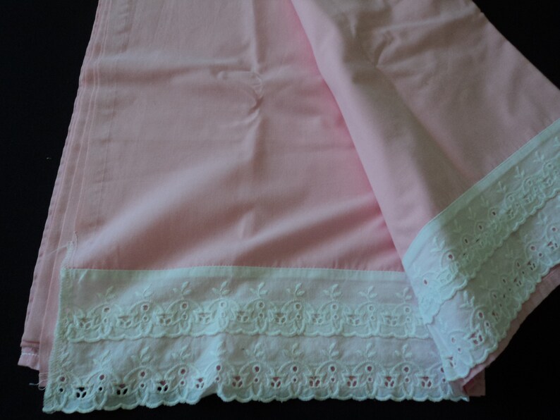 French Vintage pink cotton babies cot sheet 08301