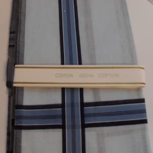 Set of three French vintage cotton men&#39;s handkerchiefs  (17605-6-7-8)   DR1