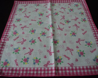 Vintage Barbie children's cotton printed handkerchief (09323) DR1