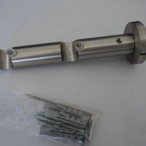 Silver coloured metal double curtain pole fixings for a 12 mm pole (13011) G43