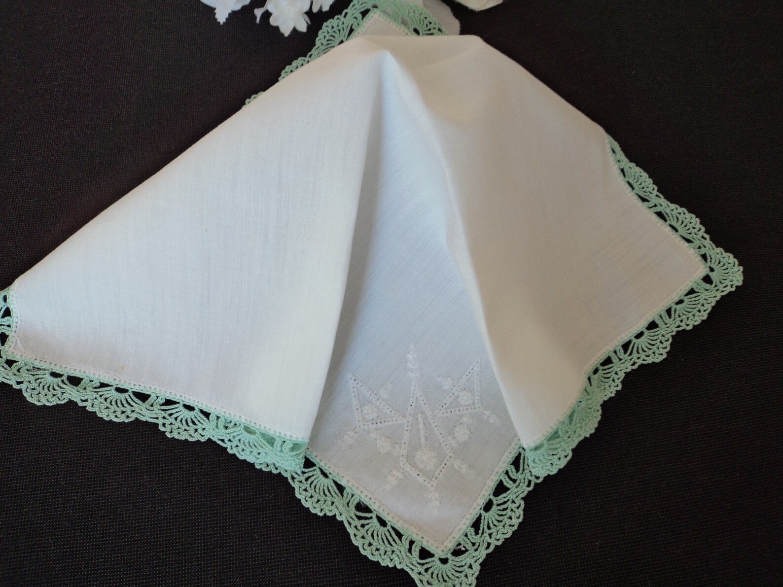 Fazzoletto da sposa in cotone ricamato e in pizzo Etsy