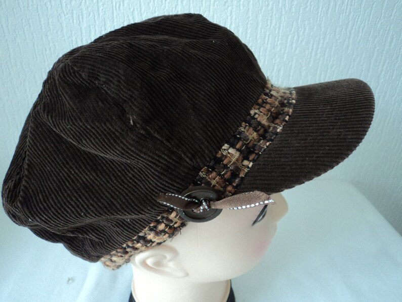 brown corduroy cap