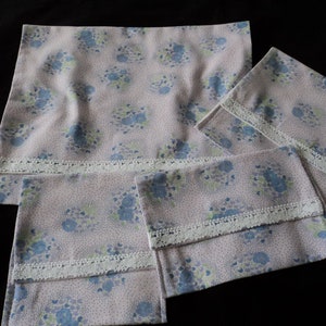 Set of four handmade fully lined vintage fabric and lace lingerie / gift bags (09750-09751) G70 vp