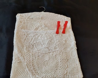Beautiful hand made one of a kind upcycled peg bag / lingerie bag  (19256) G48