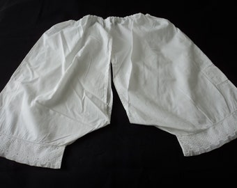 French Vintage handmade white cotton bloomers (13335) UB2