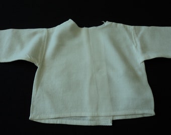 French vintage white cotton babies blouse / vest / undergarment  (14283) T3