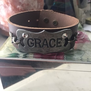 Christian leather bracelet