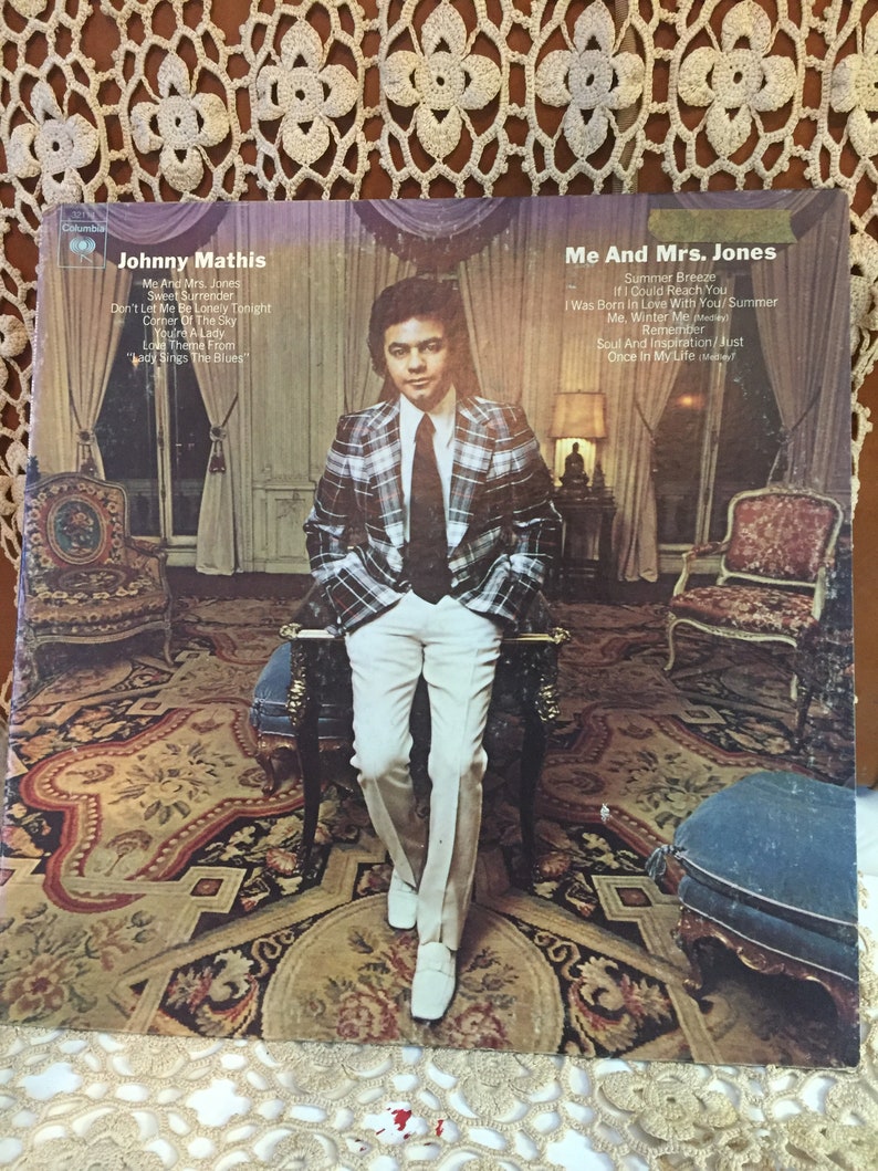 Johnny Mathis Me And Mrs. Jones Vinyl Record Rare 1973, Classic Relaxing Music, Mid-Century Modern image 1