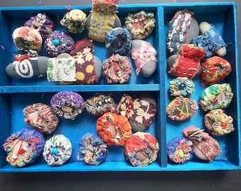 Pocket Stones for Meditation , Natures Gift from Lk Superior Set of 3. Beautiful little fabric covered lake stones.