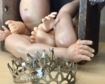 Silver Miniature Crown, Santo&#39;s Crown, Handmade Crown, Home and Living Decor