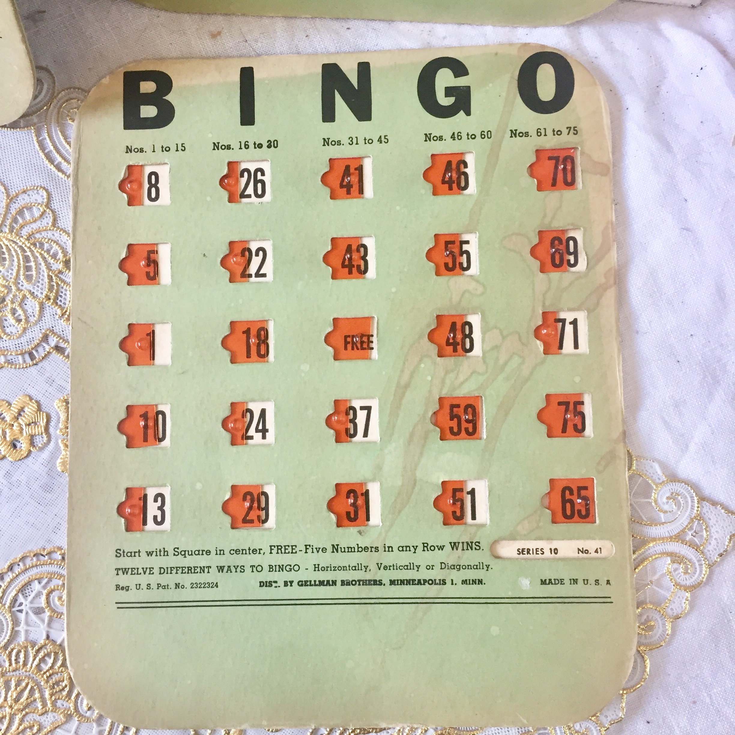 Vintage Bingo Cards Plastic Slide Game Cards Set of 3 | Etsy