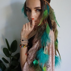 Feather head dress , headband , bohemian headband
