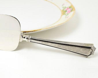 Webster Co. Sterling Silver Cake Server – Stainless Blade, Scrolled Plume Tip