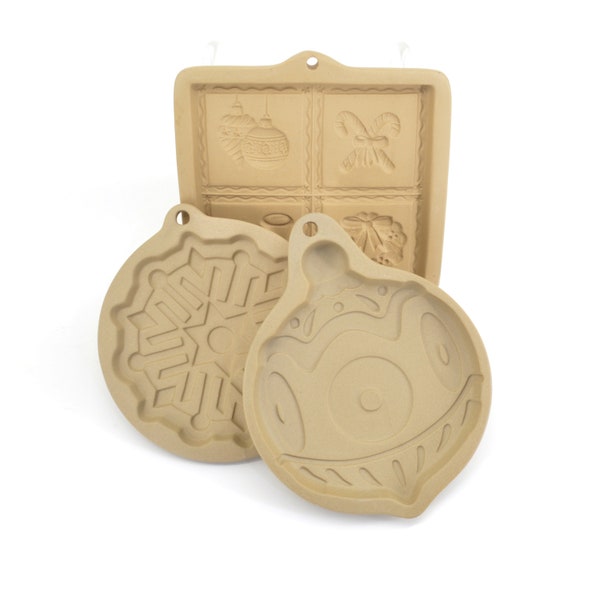 Shortbread Christmas Cookie Molds – Hartstone Annual Holiday Mold First Edition, Brown Bag Cookie Art & Wilton - Sold Separately