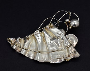 Stunning Avi Soffer Israel Sterling Brooch Pendant - Modern