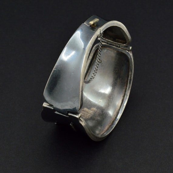 Ledesma Signed Fish Bracelet - Round Hinged Sterl… - image 4