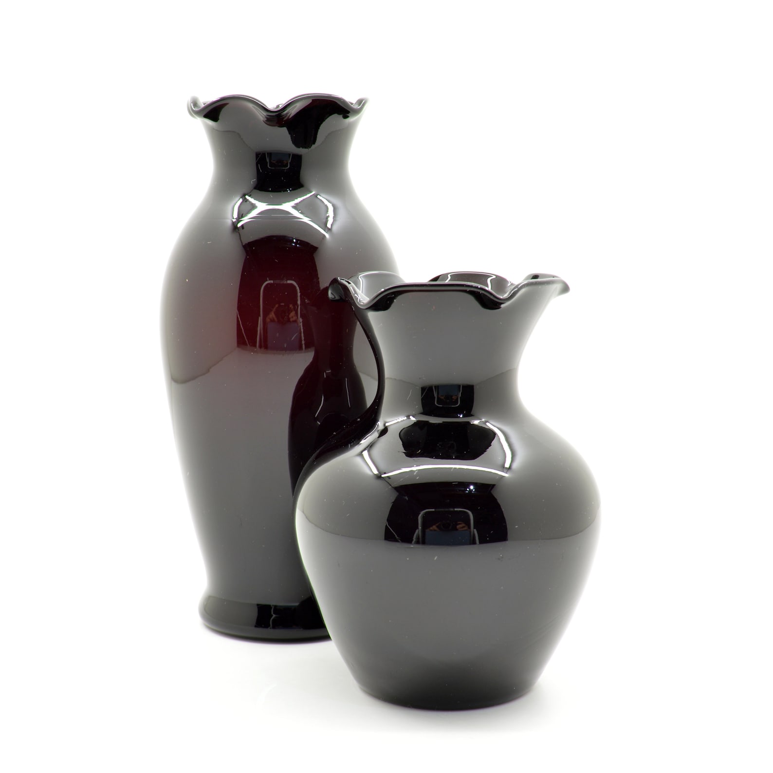 Pair of Blackamethyst Glass Vases Westonlouie Glass Etsy