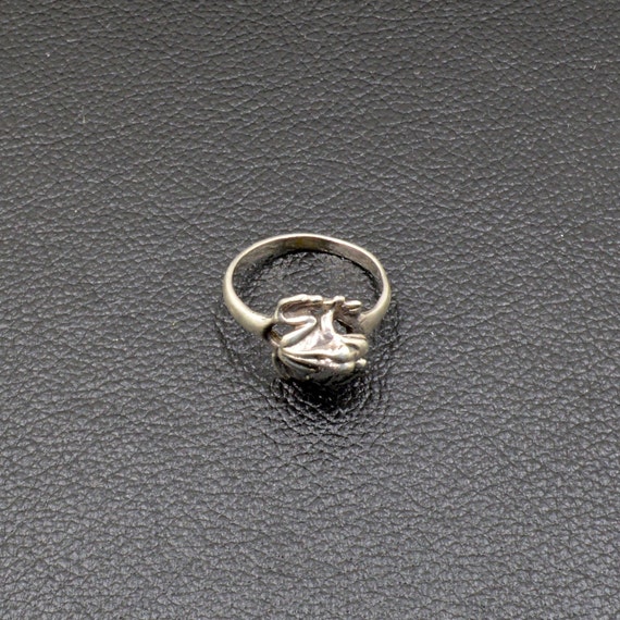 Adorable Sterling Silver 925 Frog Ring – Vintage … - image 8
