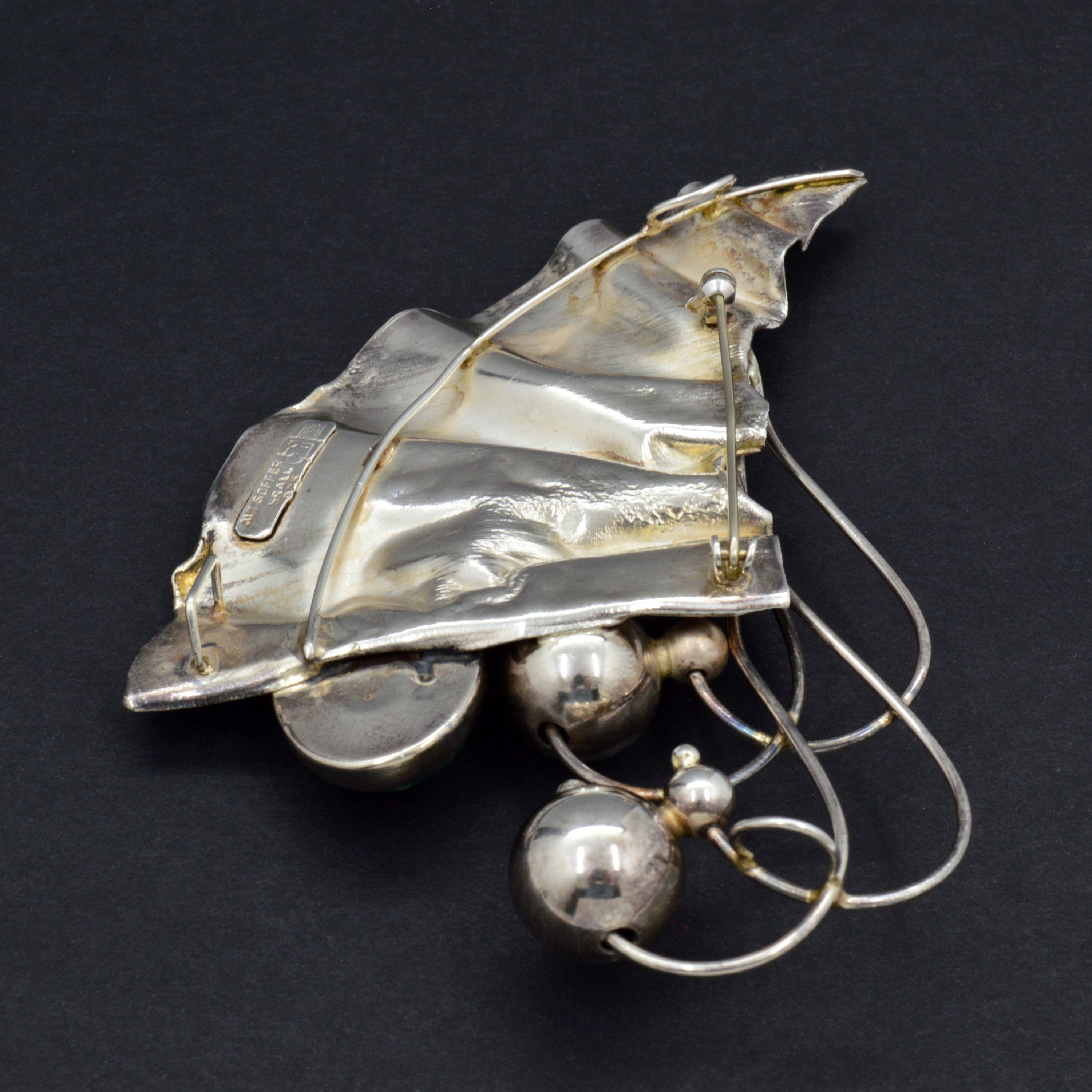 Stunning Avi Soffer Israel Sterling Brooch Pendant - Modern