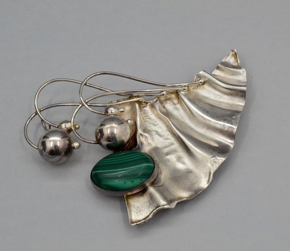 Stunning Avi Soffer Israel Sterling Brooch Pendant - Modern