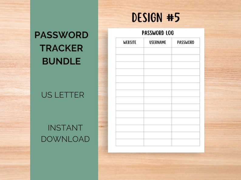 Password Tracker Printable Bundle, Password Log, Password Keeper ...