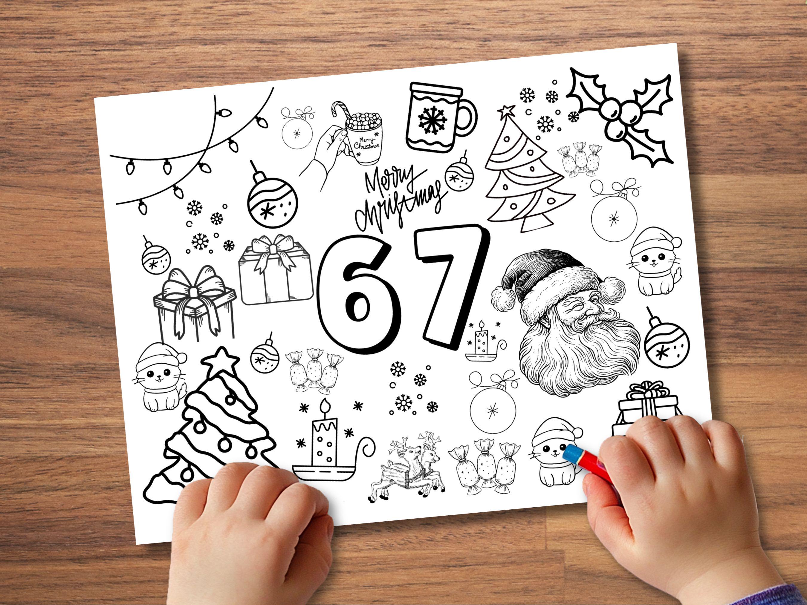 6-7 Christmas Coloring Sheet, PRINTABLE, 67 Coloring Page, Six Seven ...