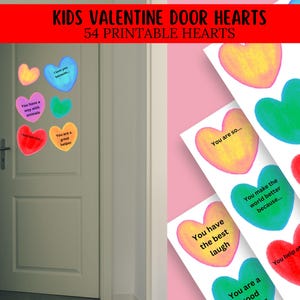 Heart Attack PRINTABLE, Valentine&#39;s Day, Heart Affirmation Notes, Valentines Hearts for Kids Door, Valentine Door Decor, Instant Download