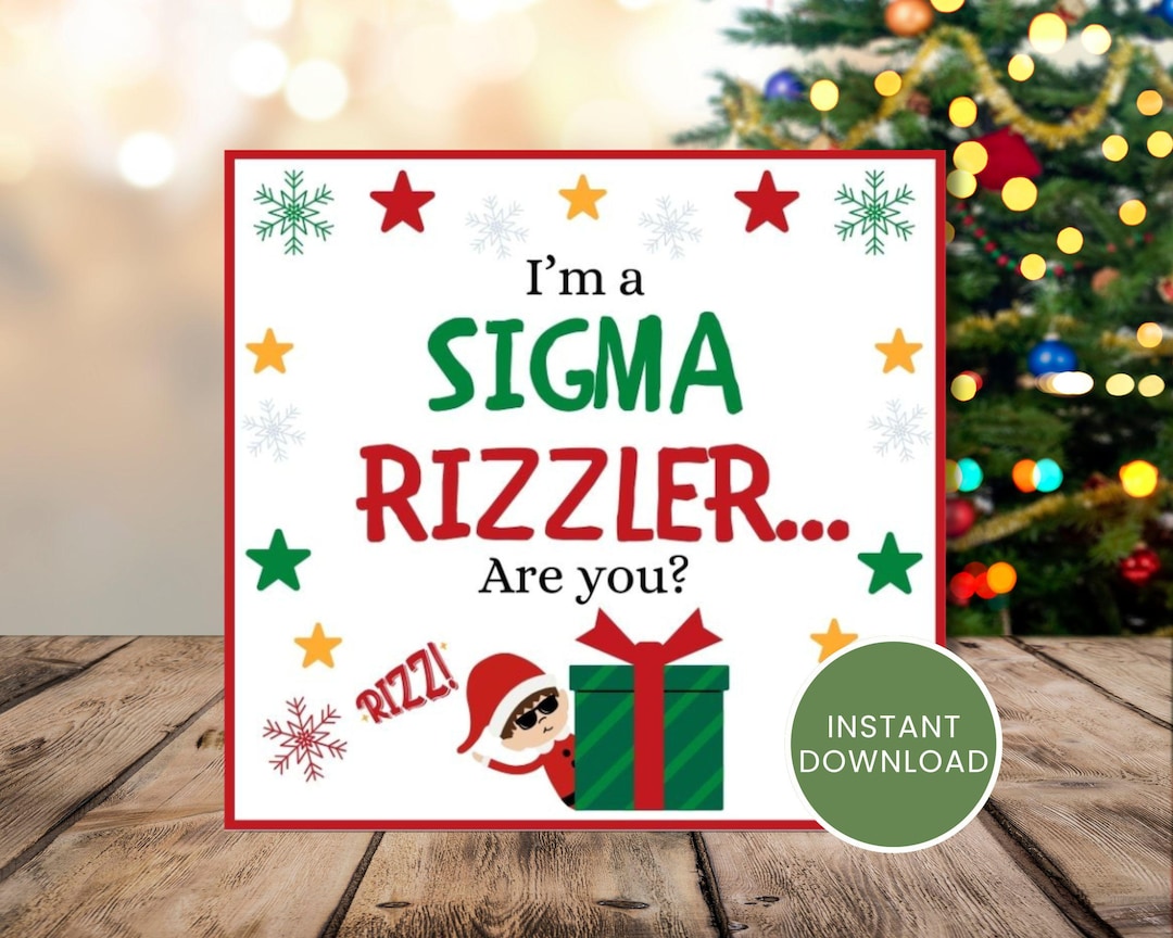 Funny Elf Prop Sign, PRINTABLE, Sigma Rizzler Elf Sign, Elf Slang Note ...