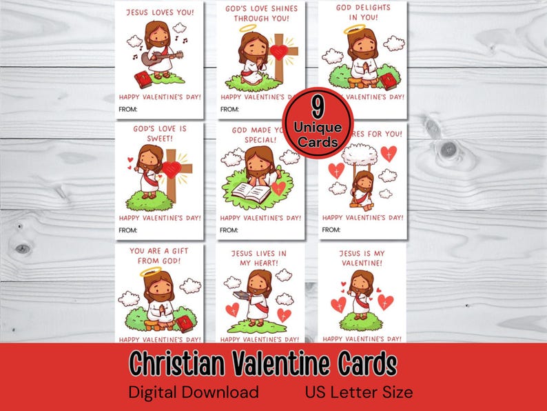 Christian Valentine Cards, PRINTABLE, Jesus Loves You Valentines Card ...