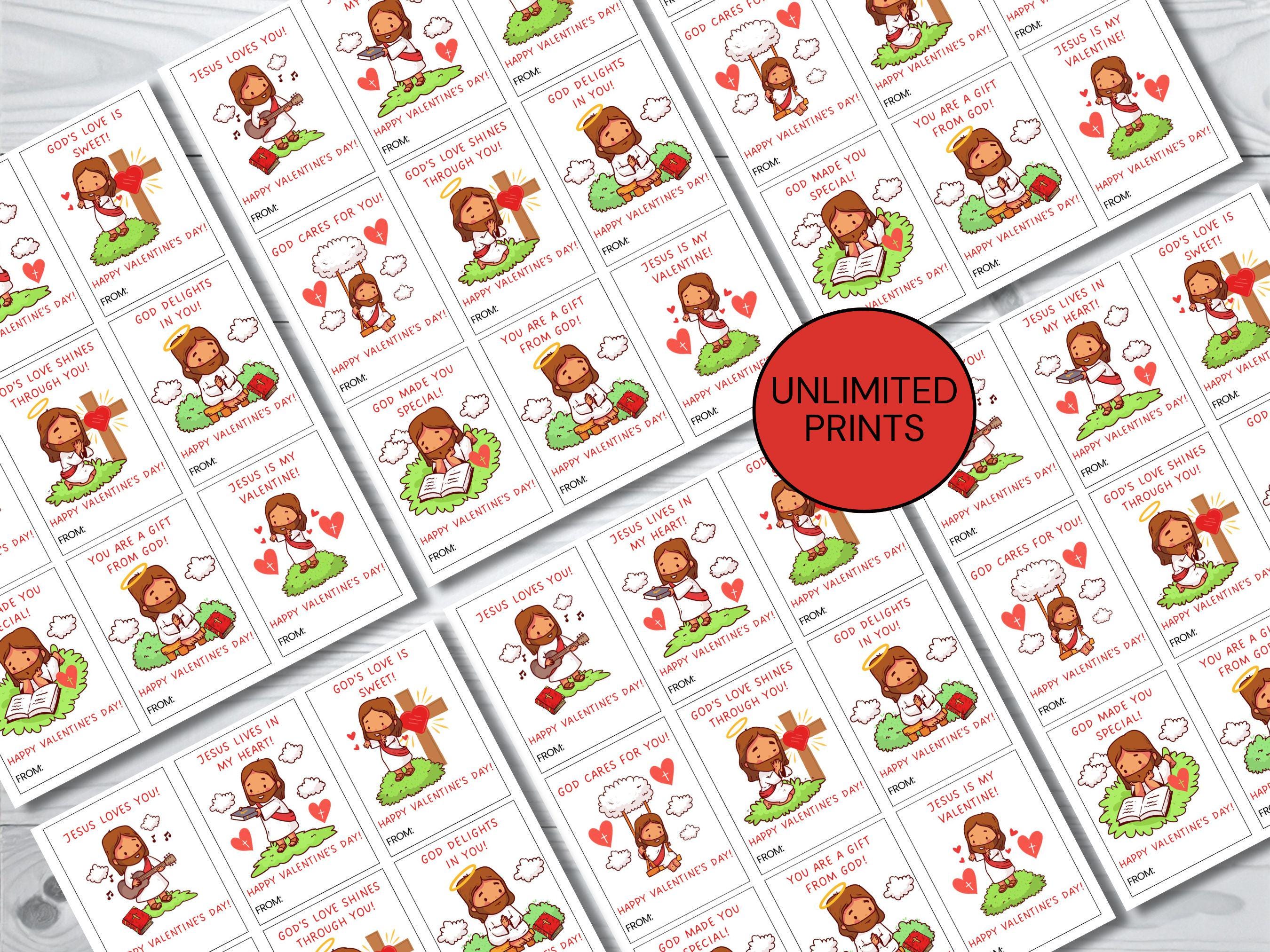 Christian Valentine Cards, PRINTABLE, Jesus Loves You Valentines Card ...