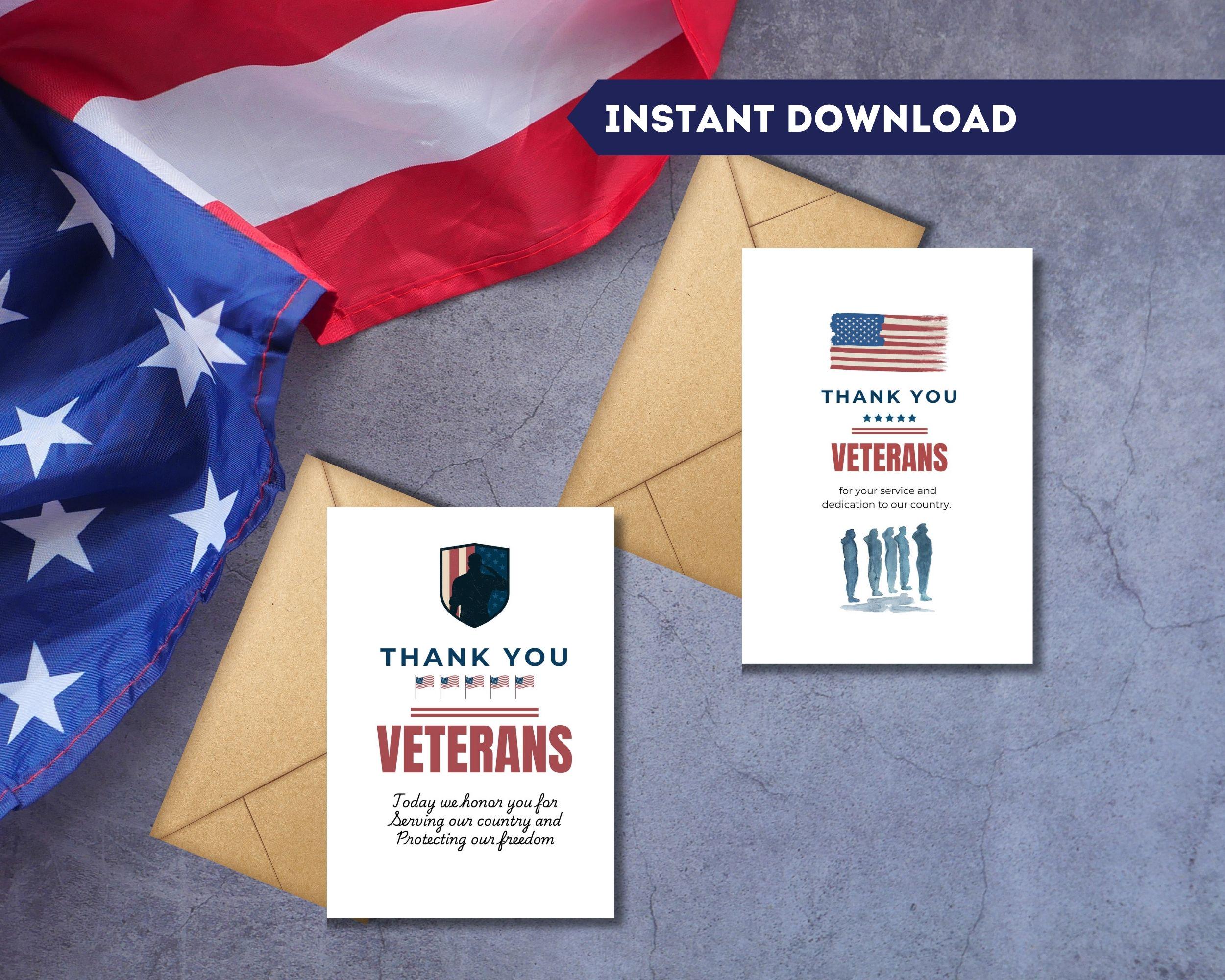 Veterans Day Thank You Card PRINTABLE, Happy Veterans Day, Military