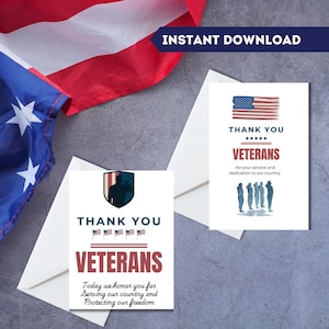 Veteranendag bedankkaart afdrukbaar, Happy Veterans Day militaire kaart, bedankt voor je service, heldwenskaart, Instant Download