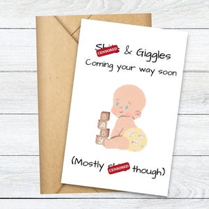 Lustige Baby-Dusche-Karte, DRUCKBAR, neue Mutter Glückwunschkarte, neuer Vater Grußkarte, neue Eltern Glückwunschkarte, S https & Giggles Baby Karte