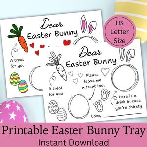 Easter Bunny Treat Tray Placemat, Kids Activity, Digital Download
