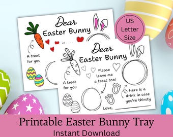 Easter Bunny Treat Tray Placemat, Kids Activity, Digital Download