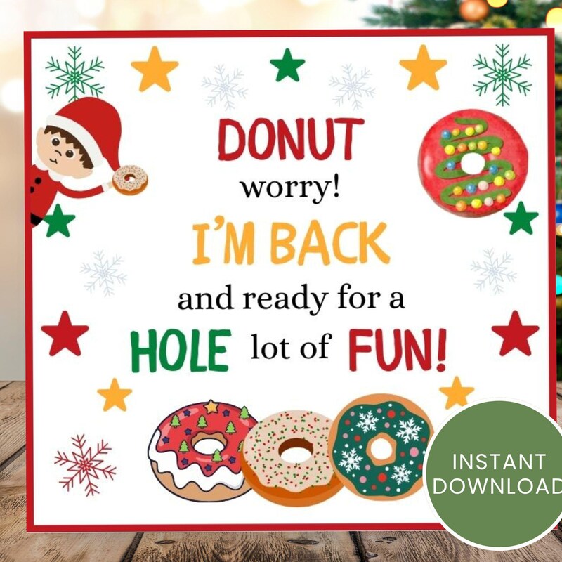 Donut Worry I'm Back Elf on the Shelf Etsy