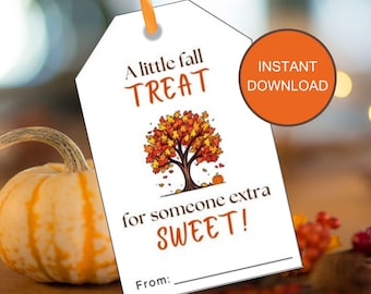 Fall Treat Tag, AFDRUKBAAR, Fall Favor Tags, Herfst Teacher Appreciation Gift Tag, Fall Party Favor, Sweet Treat Gift Tags, Digitale Download