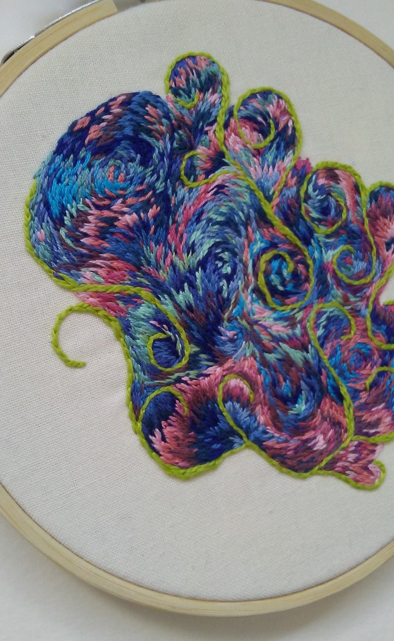 Hand embroidery abstract embroidery art hand made  etsy