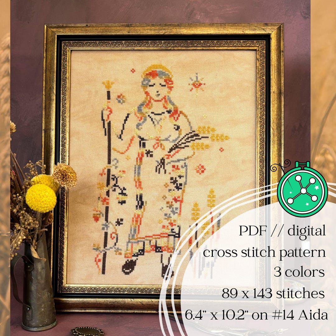 Demeter Cross Stitch Pattern: Greek Harvest Goddess Digital Chart - Etsy