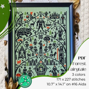 Forest Fairytale cross stitch pattern: Folklore stories and fairytales from the woods (PDF)