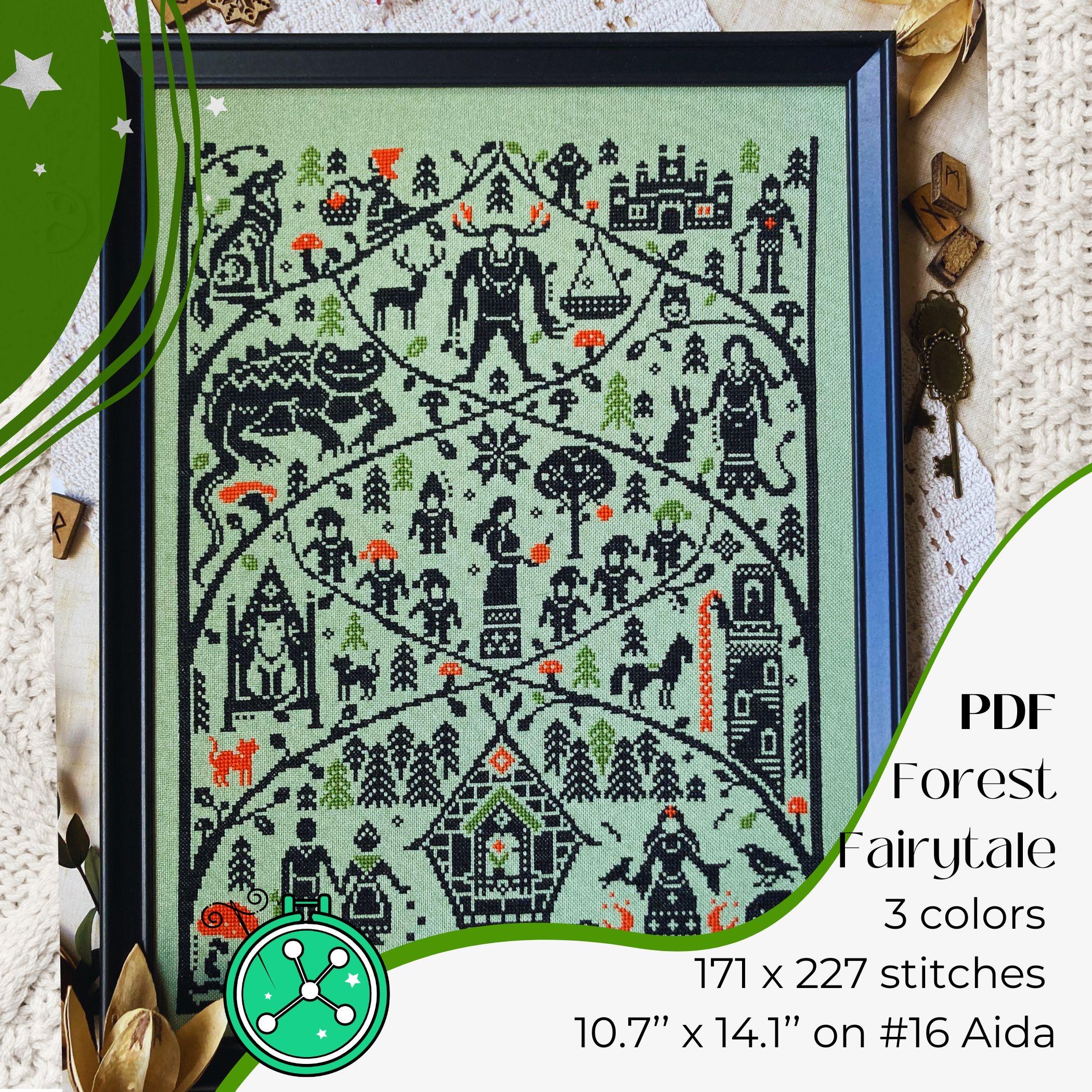 Forest Fairytale Cross Stitch Pattern // Folktale