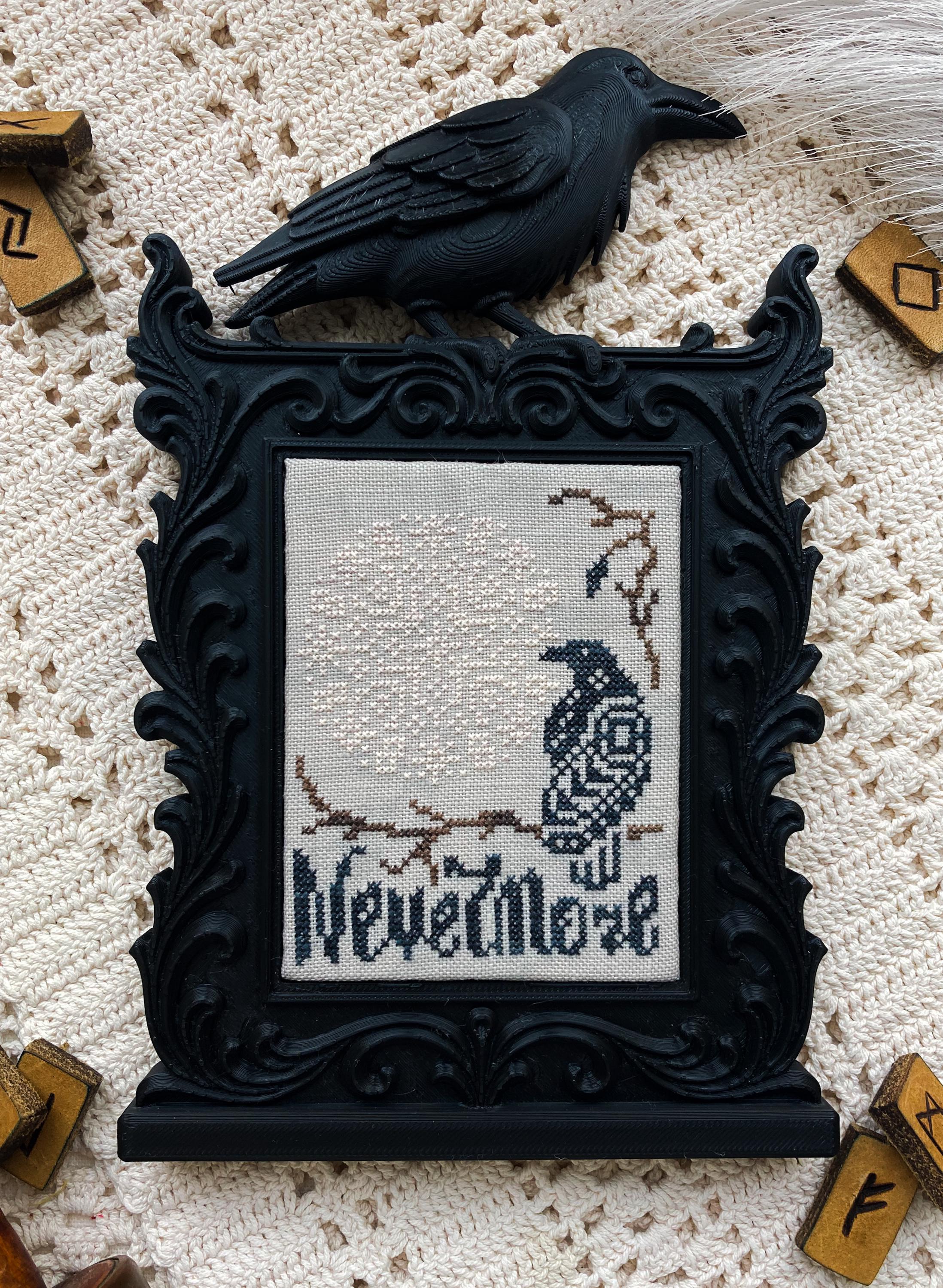 Nevermore Raven Cross Stitch Pattern: Gothic Poe Inspired Design