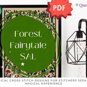 Forest Fairytale SAL // Folktale stitchalong, fairytale cross stitch design, folklore stitching image 4