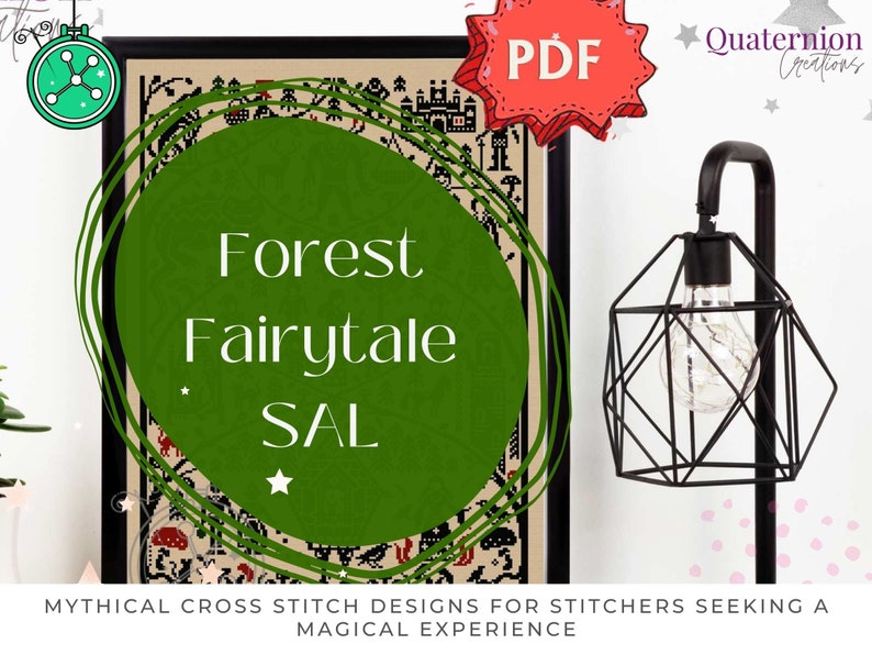 Forest Fairytale SAL // Folktale stitchalong, fairytale cross stitch design, folklore stitching image 4