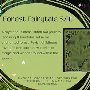 Forest Fairytale SAL // Folktale stitchalong, fairytale cross stitch design, folklore stitching image 2