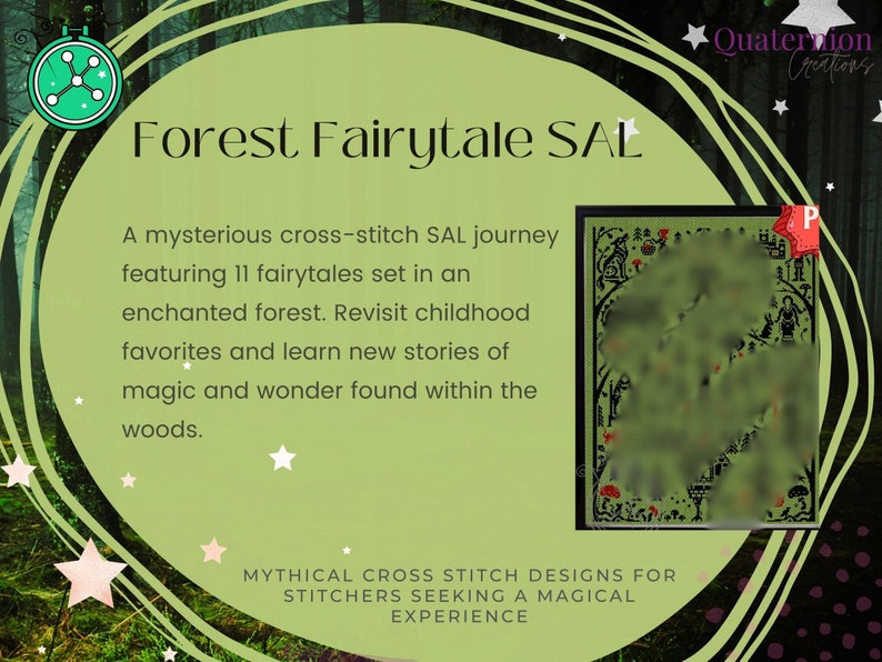 Forest Fairytale SAL // Folktale stitchalong, fairytale cross stitch design, folklore stitching image 2