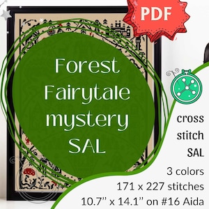 Forest Fairytale SAL // Folktale stitchalong, fairytale cross stitch design, folklore stitching image 1