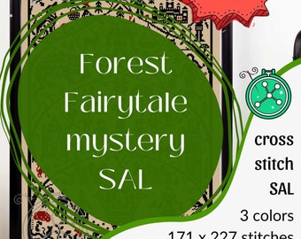 Forest Fairytale SAL // Folktale stitchalong, sprookjesachtig kruissteekontwerp, folklore stiksel