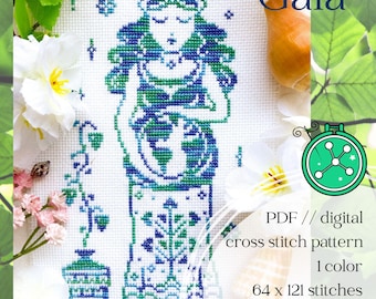 Goddess Gaia Cross Stitch Pattern: Greek Mythology Earth Design (PDF Pattern)